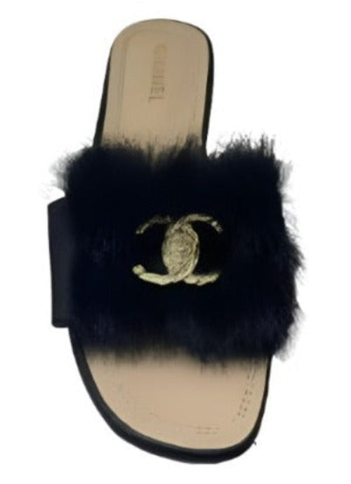 Women's Fashion Fur Slide Sandals